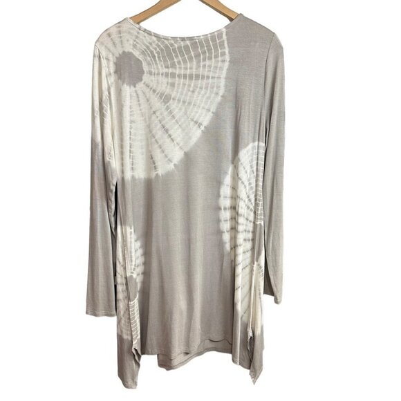 Soft Surroundings Lagenlook Tie Dye Pullover Tunic Top Women's Light Grey Size M - Picture 3 of 6